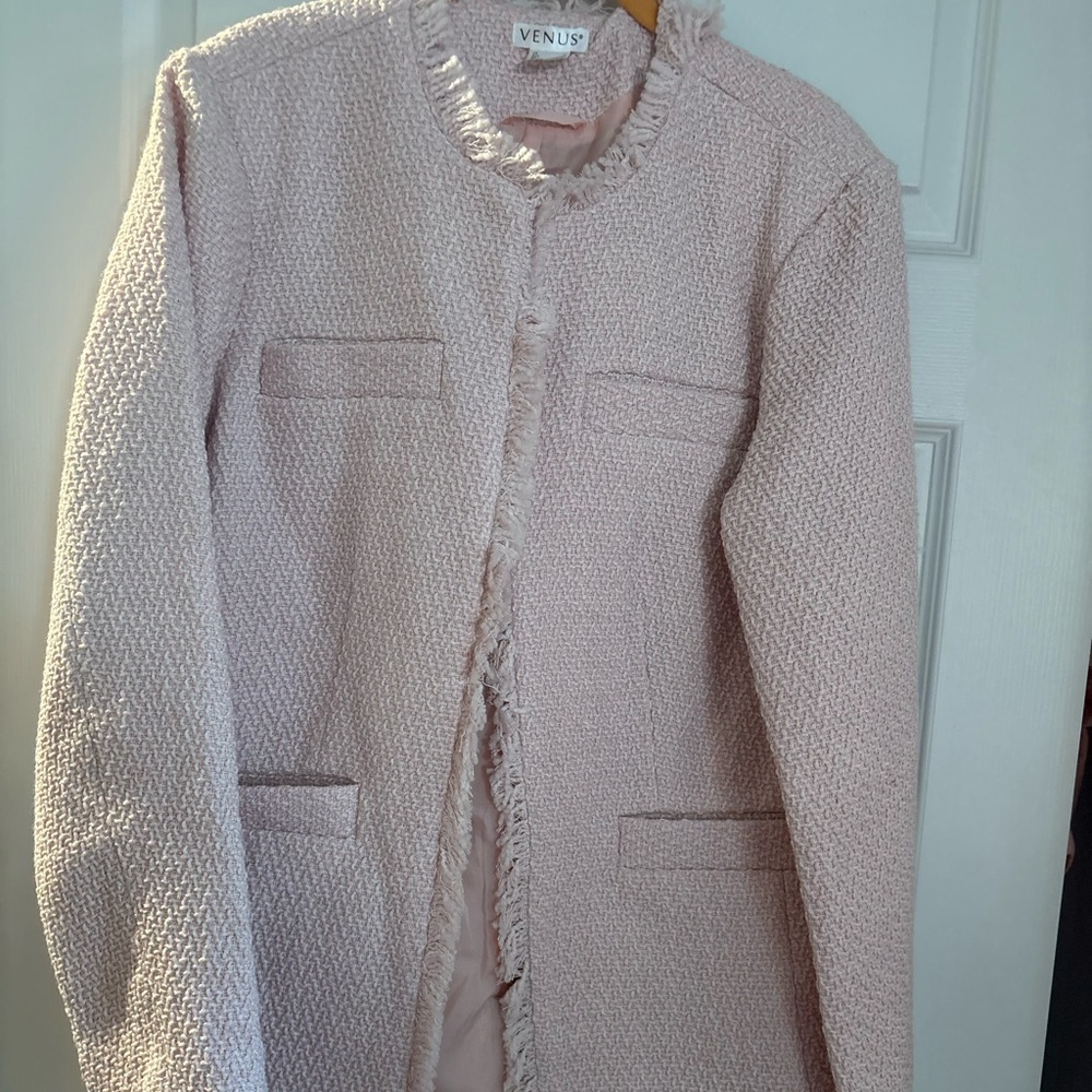 VENUS Textured Blush Pink Blazer